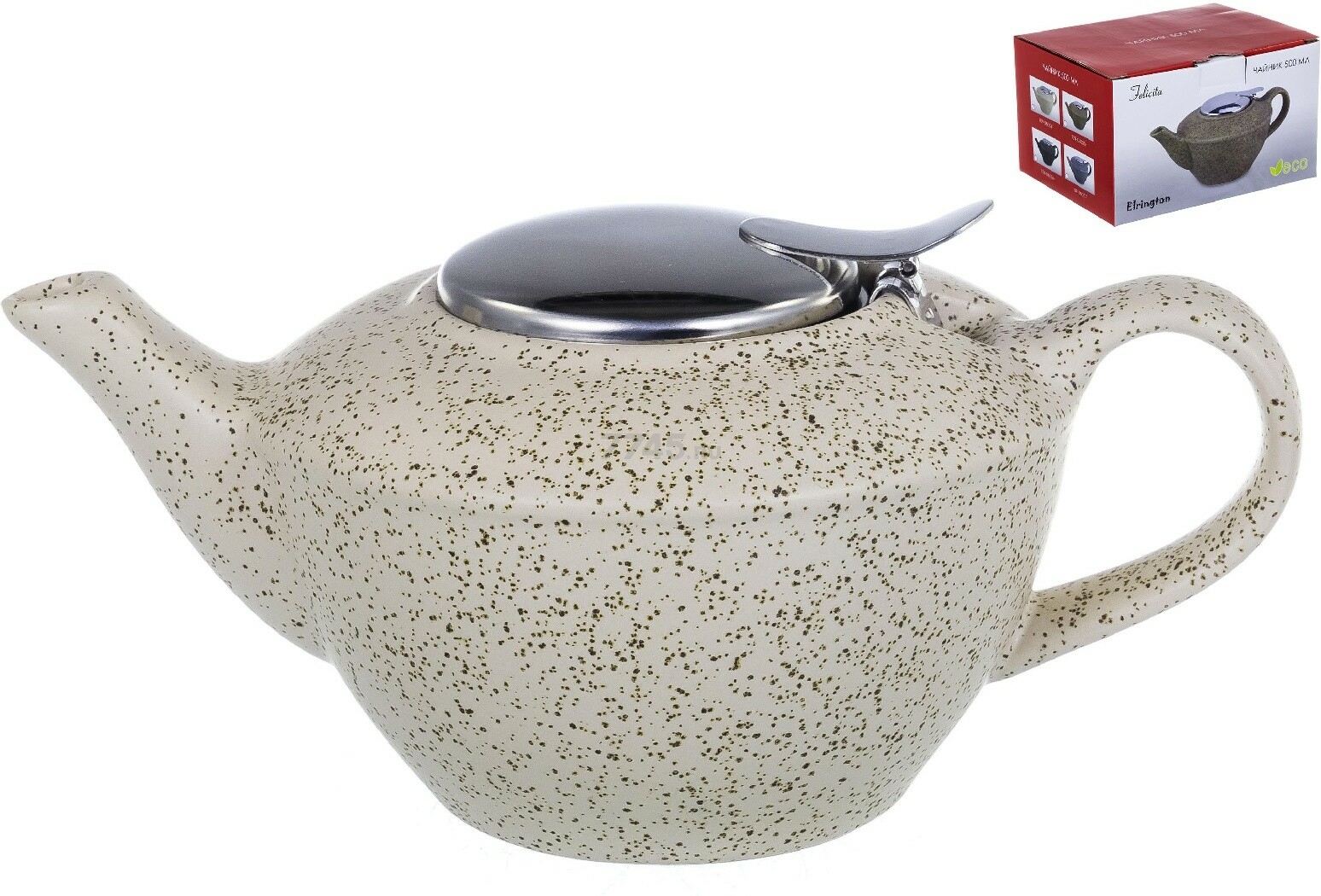 Заварочный чайник керамический ELRINGTON Феличита Крошка сливочный 0,5 л (4680411453518) - Фото 2